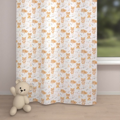 Biante Detský bavlnený záves Sandra SA-524 Roztomilí medvedíkovia na bielom 150x190 cm