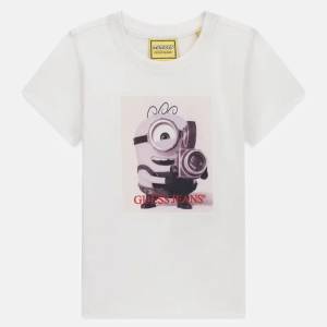 GUESS Бяла памучна тениска GUESS KIDS x Minions