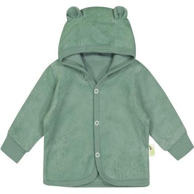 Bio Baby Бебешки суитшърт с ушички Bio Baby - 74 сm, 6-9 месеца, зелено фроте (97222325)