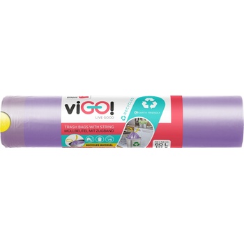 viGO! Pytle zatahovací LDPE 60l 27µm 10ks fialové