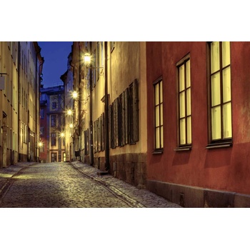 DIMEX ART s. r. o Флизелинов фототапет стара осветена улица 375 x 250 см