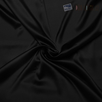 Satén hodvábný strečový čierny