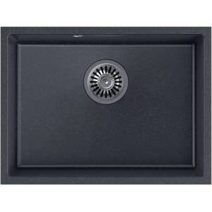 Quadron Композитна мивка за под плот Quadron Pop Alec 50 черна - черна точка 54x40 см (HQA5340CZK) Мивка за вграждане