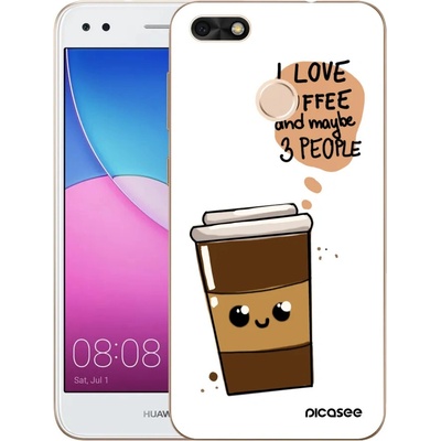 Púzdro Picasee silikónové Huawei P9 Lite Mini - Cute coffee čiré