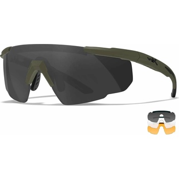 Okuliare strelecké Wiley X Saber Advanced sada 3 sklá zelený rám