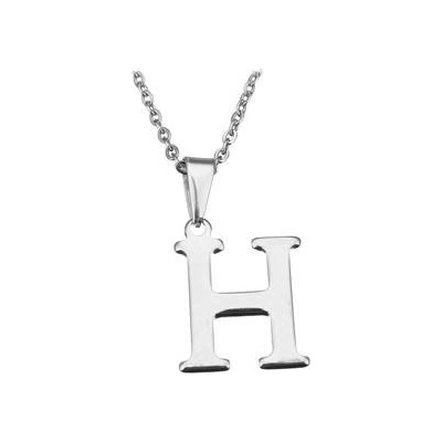 Šperky4U Ocelový řetízek s přívěškem iniciála "H" OPD0090-H