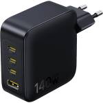 Baseus Зарядно устройство Baseus EnerFill FH11 (E0121J00) - 3x USB-C, 1x USB-A, 140W, GaN технология - Черно