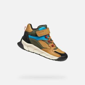 Geox Светлокафяви момчешки високи обувки Geox Flexyper PRO Geox | Kafyav | Момчешки | 28