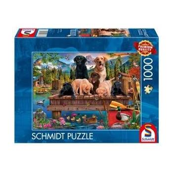 Schmidt Spiele Puzzle PQ 1000 Dog Family at Lake G3