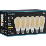 Mexen Vintis 6x LED филамент крушка E27, ST64, 6W, Топла - 2200K, 600 lm, кехлибар (L152-E27-0622-50x06)