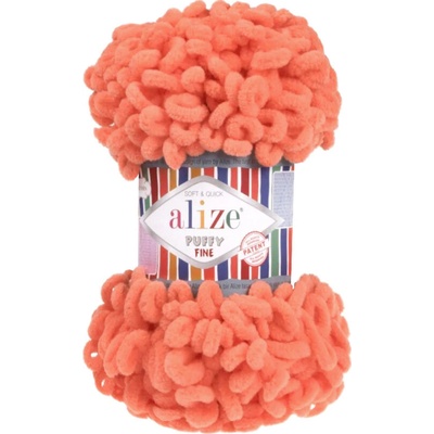 Alize příze Puffy Fine 134 pastelově oranžová