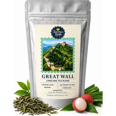 Karma Kettle Great Wall Longjing zelený čaj s liči 50 g