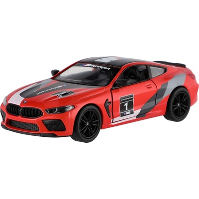 Kinsmartt Auto BMW M8 Competition Coupe 13cm 1:38 kov zpětný chod Barva: Červená