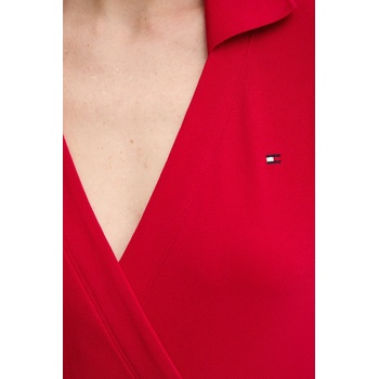 Tommy Hilfiger Рокля Tommy Hilfiger в червено дълга разкроена WW0WW45733 (WW0WW45733)
