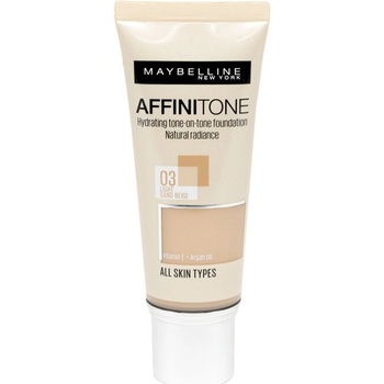 Maybelline Affinitone Mineral tekutý make-up 3 Light Sand Beige 30 ml