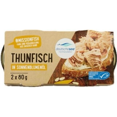 Deutsche See Tuňák ve slunečnicovém oleji 2 x 80 g
