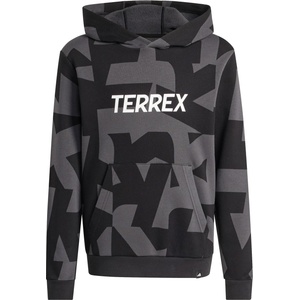 adidas Terrex Детски суичър adidas Terrex Kid's MT AOP Logo Hoodie - Carbon / Black - размер 176 (EU) (704-5877-0117)