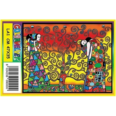 Colorvelvet CT7 Gustav Klimt zamatová omaľovánka dosky s gumičkou 36x26x1,8cm séria Art