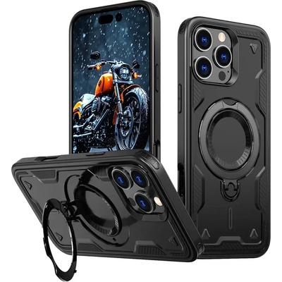 HQWear Hybrid Armor Trendy Case с MagSafe за iPhone 16 Pro - черен (Hybrid Armor Trendy color matching MagSafe iPhone 16 Pro black)