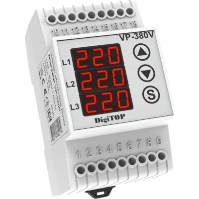 Třífázové napěťové relé DigiTOP VP-380V