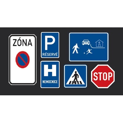 Předformované dopravní značení ''Hranatá značka'' – termoplast, barevná, 750×750mm, bal 2 ks