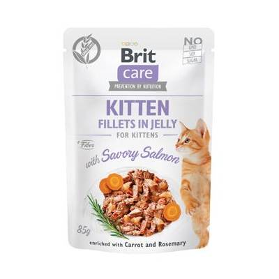 Brit Care Cat Fillets in Jelly Kitten with Salmon 85g