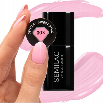Semilac Hybridní lak na nehty Sweet Pink 003 Světle růžová 7ml