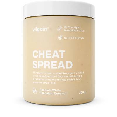 Vilgain Cheat Spread s grass-fed proteínom Príchuť: Mandle s bielou čokoládou a kokosom
