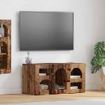 vidaXL ТВ шкаф ELST 80 x 35 x 40 см Старо дърво Инженерна дървесина (891282)