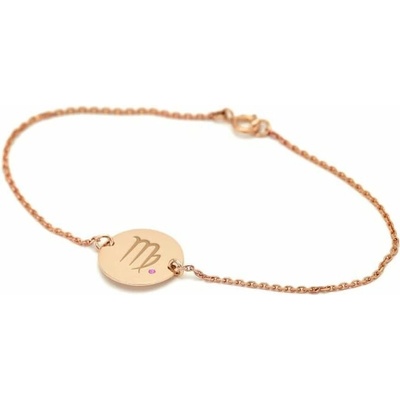 Eppi zlatý se znamením a růžovým safírem Panna BR35406