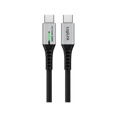 LogiLink USB-C 20 Gb/s, 240W 0.5m braided cable black