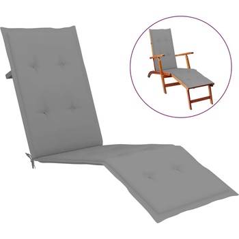 Image 1 of vidaXL Възглавница за стол шезлонг сива (75+105)x50x4 см (314174)