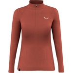 Salewa Дамско мериносово термобельо Salewa Women's Zebru Medium Warm AMR Half Zip Tee Merino base layer - Etruscan Red - размер 40 (EU) (115-1515-0314)