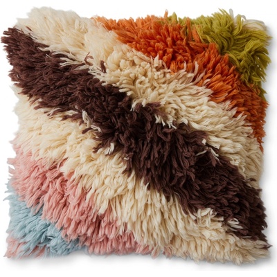 HK living Vlněný polštář Fluffy Striped multi textil 55x55