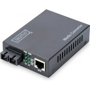 DIGITUS DN-82021-1 мрежов медиен конвертор Вътрешна 1310 nm Единичен режим Черен (DN-82021-1)