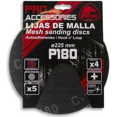 Mřížka brusná k bruskám LP/HP, Ø 225 mm - zrno 180, 5 ks, STAYER