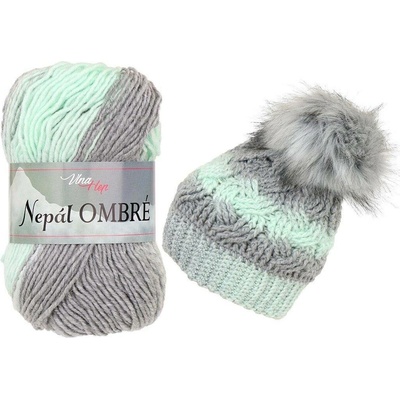 Vlna - Hep Nepál Ombré 7413 mint a šedá