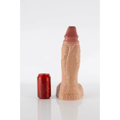 Twisted Beast Hicks Dildo Realistic Tan XL prémiové silikónové dildo s prísavkou 34,5 x 5,7–8,8 cm