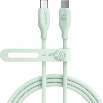 Anker Кабел с бързо зареждане за устройства с USB-C - Anker 544 Bio-Based USB-C to USB-C Cable 140W (зелен) (90 см) (A80F1H61)