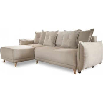 Miuform Бежов ъглов диван от велур (променлив) Lazy Lukka - Miuform (1814ON02)