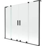 Mexen Velar L Duo параван за вана, двукрилен плъзгащ се 170 x 150 cm, прозрачeн, черен - 896-170-003-02-70 (896-170-003-02-70)