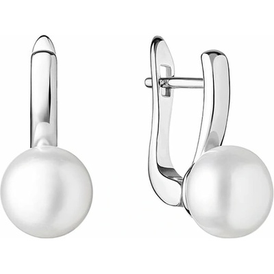 Eppi strieborné visiace náušnice s bielymi perlami Amerie E40656