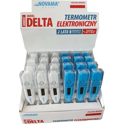 NOVAMA White Delta Digitálny teplomer s meraním za 60 sekúnd, 24ks s displejom