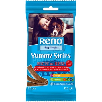 Reno Yummy Strips лакомство за награда, богато на говеждо месо 120 г - срок на годност: 24.03. 2025