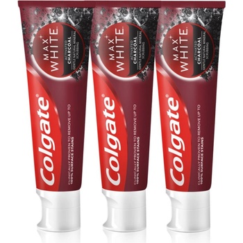 Colgate Max White Charcoal избелваща паста за зъби 3 x 75ml