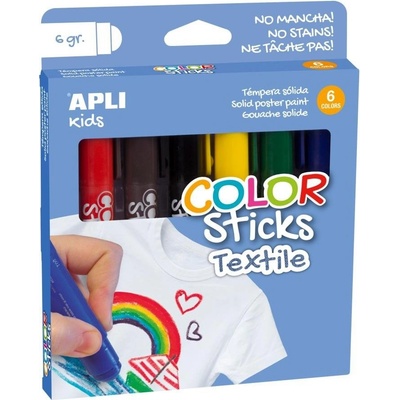 Apli Color Sticks temperové barvy na textil mix barev 6 x 6 g