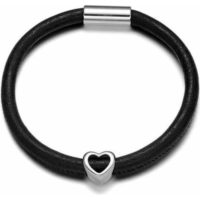 S4U Černý náramek srdíčko 19 cm NR1149-K