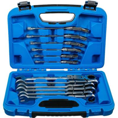BGS technic Sada ráčnových očkoplochých klíčů s dvojitým kloubem kloubové 8 - 19 mm 12dílná BGS 6180