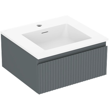 Mexen Rivel шкаф за баня 50 см с мивка Otis, 1 чекмедже, оребрен, графит мат/бял (91A20-05023-1-BF66-W18M01)