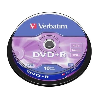 Verbatim DVD R, 4.7 GB, 16x, AZO покритие, 10 броя в шпиндел (043498)